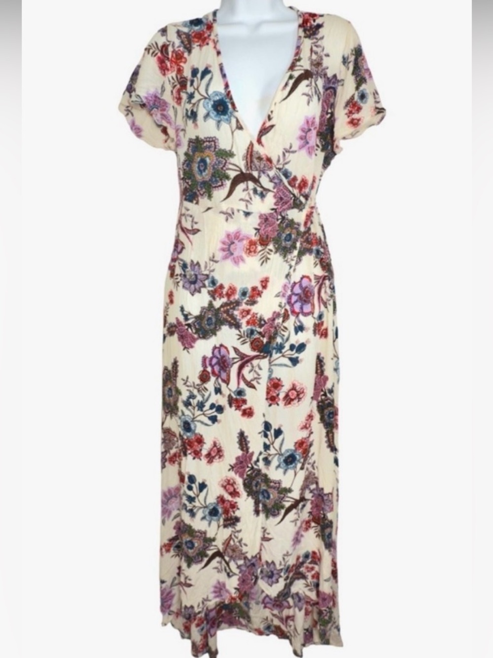 Patrons of Peace Cream Floral Maxi Dress Size M - Picture 6 of 12